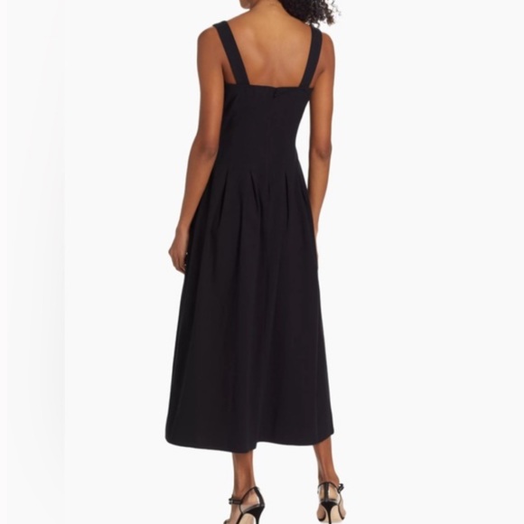 Reformation Black Mika Fit & Flare Midi Dress Womens Size 10 - Picture 5 of 11